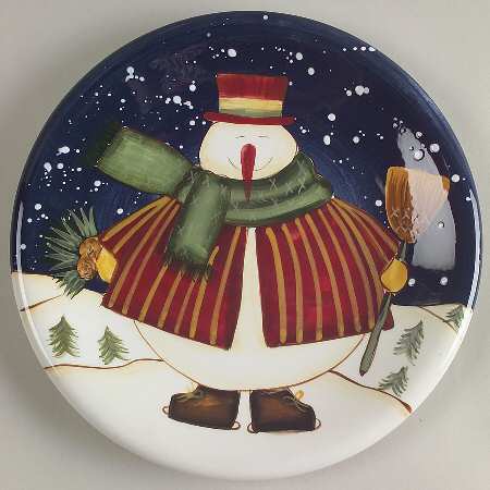 Top Hat Snowman Salad/Dessert Plate
