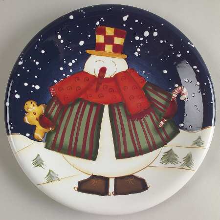 Top Hat Snowman Salad/Dessert Plate