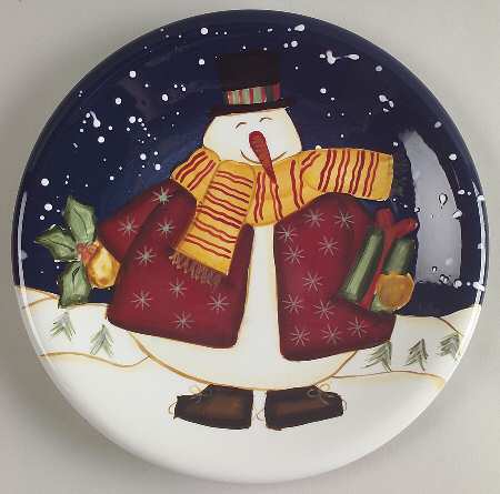 Top Hat Snowman Salad/Dessert Plate