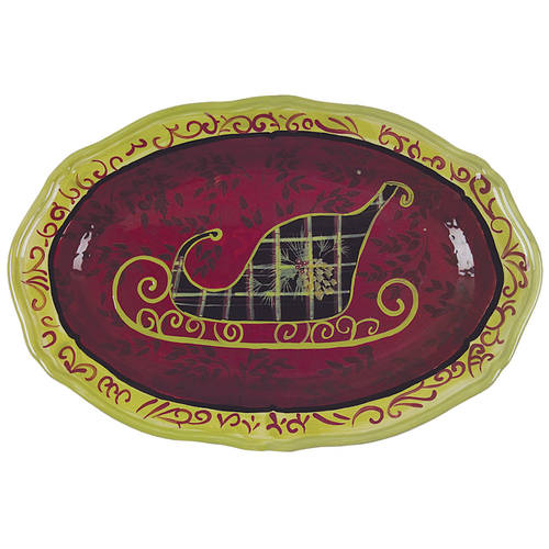 Holiday Splendor 17" Oval Serving Platter