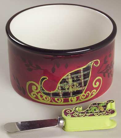 Holiday Splendor Dip Bowl & Spreader Set