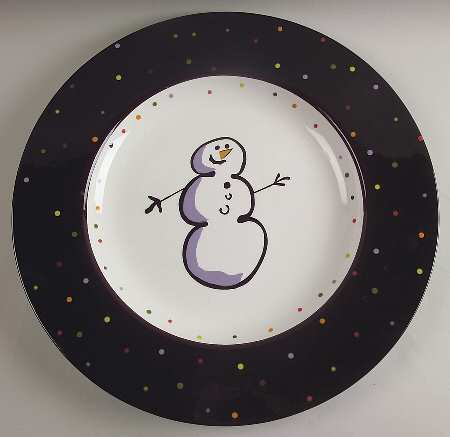 Confetti Snowman 16" Chop Plate (Round Platter)