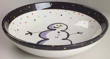 Confetti Snowman 13" Pasta Serving Bowl