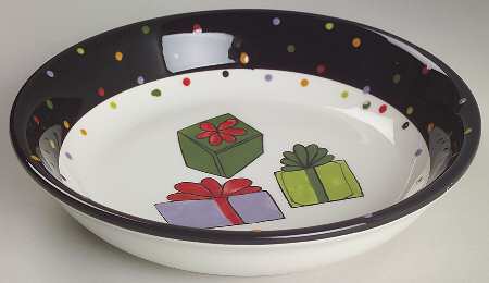 Confetti Snowman 9" Individual Pasta Bowl