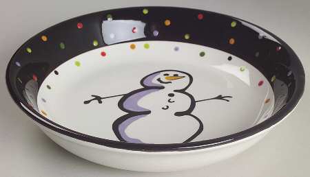 Confetti Snowman 9" Individual Pasta Bowl