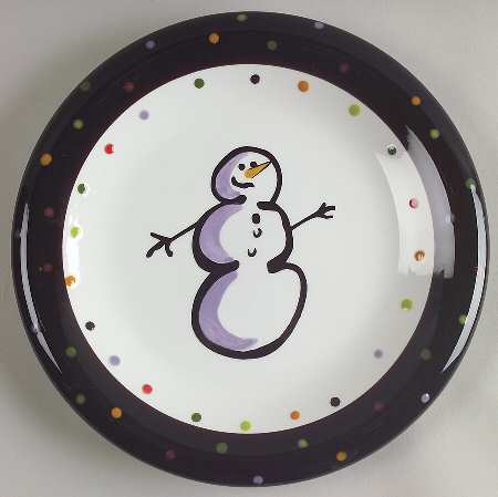 Confetti Snowman Salad Plate