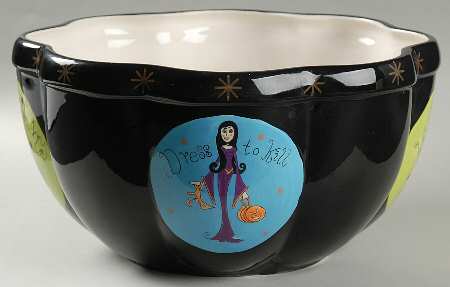 Vampy Halloween 10" Large Salad Serving Bowl