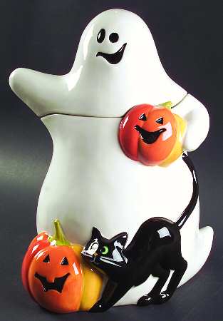 Midnight Halloween Figural Cookie Jar & Lid