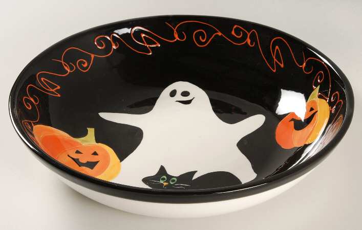 Midnight Halloween 13" Pasta Serving Bowl