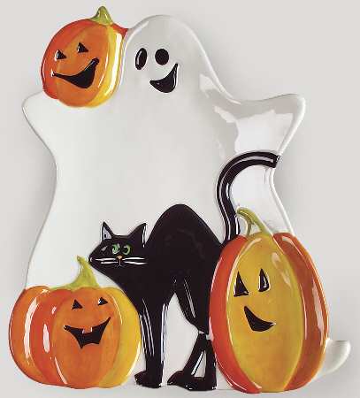 Midnight Halloween 13" Sculpted Platter