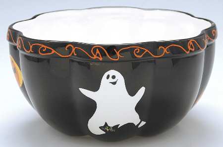 Midnight Halloween 10" Large Salad Serving Bowl