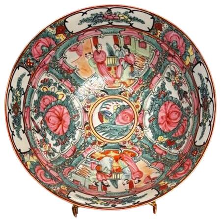 Rose Medallion (With People) 8" Round Bowl