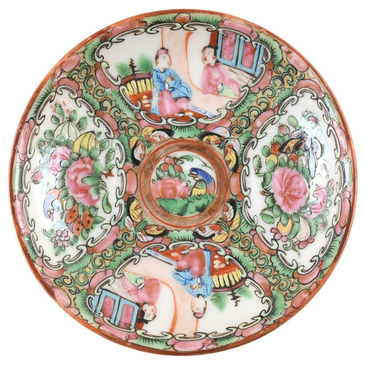 Rose Medallion (With People) Saucer for Flat Demitasse Cup