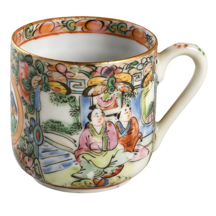 Rose Medallion (With People) Flat Demitasse Cup