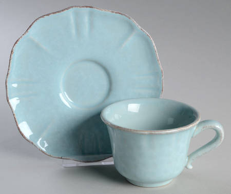 Impressions Robin's Egg (Blue) Footed Cup & Saucer Set