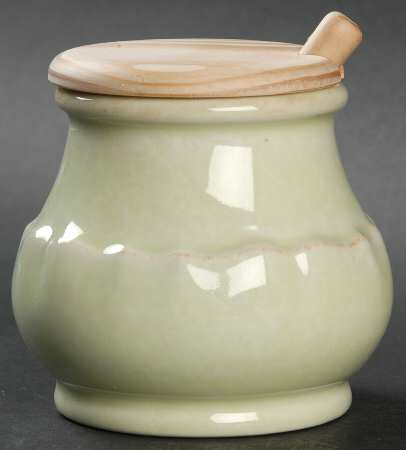 Impressions Celadon (Green) Mustard Jar & Lid