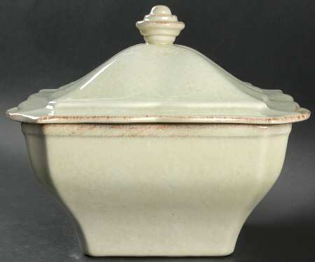 Impressions Celadon (Green) 3 Quart Square Casserole with Ceramic Lid