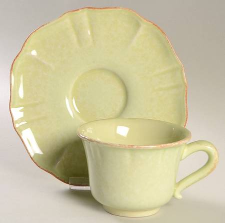 Impressions Celadon (Green) Flat Cup & Saucer Set