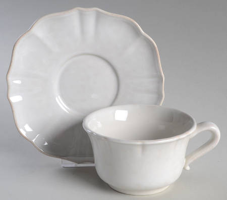 Impressions Linen White Jumbo Cup & Saucer Set