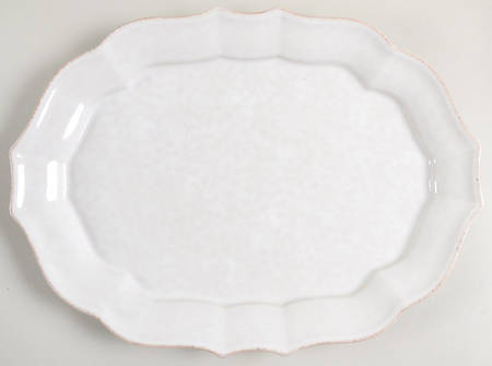 Impressions Linen White 13" Oval Serving Platter