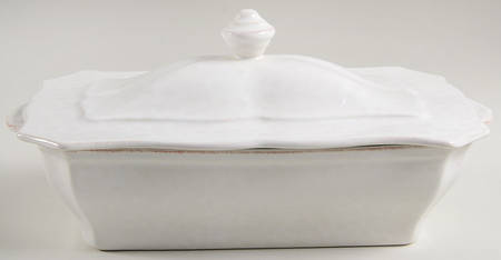 Impressions Linen White 1.5 Quart Rectangular Casserole with Lid
