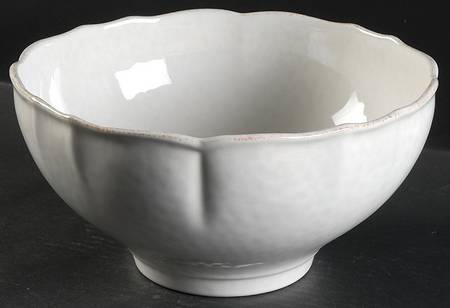 Impressions Linen White 10" Round Serving Bowl