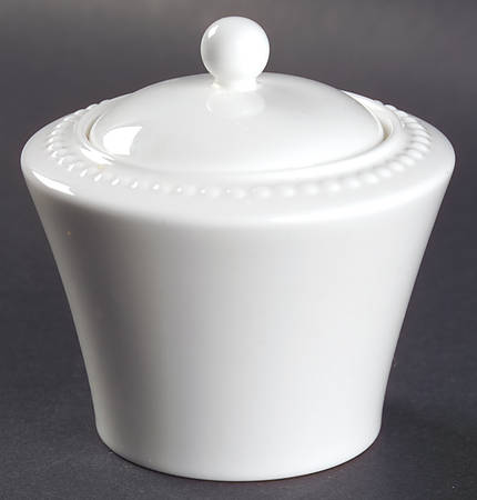 White Pearl Sugar Bowl & Lid