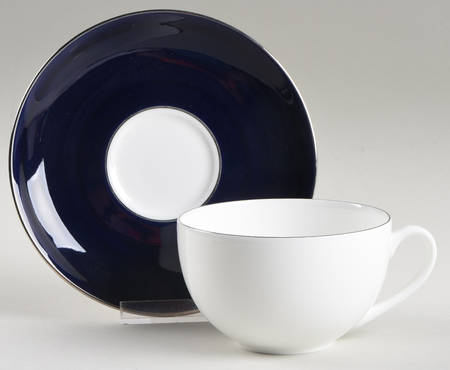 Platinum Line Cobalt Flat Cup & Saucer Set