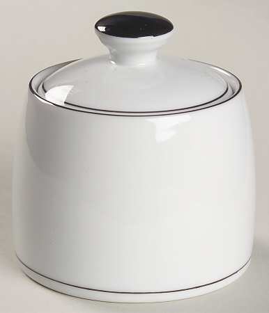 Dune (Black Trim) Sugar Bowl & Lid
