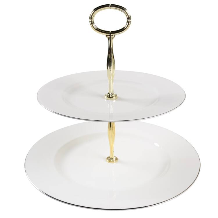 Platinum Line 6 5/8"-10"  2 Tiered Serving Tray (Dp, Sp) HC