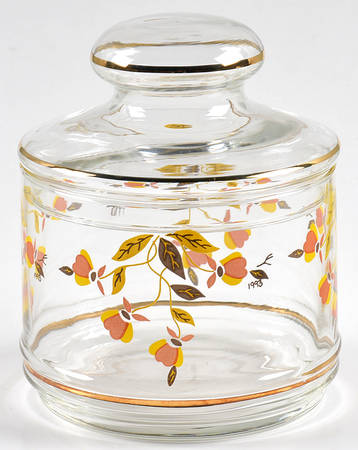 Autumn Leaf Glassware Candy Jar & Lid