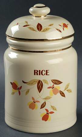 Autumn Leaf Rice Canister & Lid