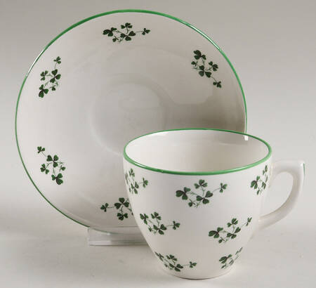 Shamrock Flat Cup & Saucer Set