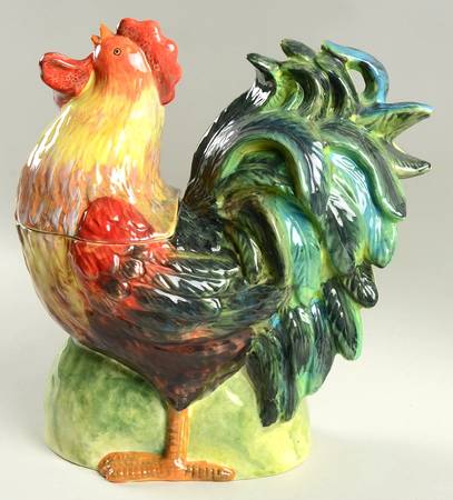 Le Rooster Figural Cookie Jar & Lid