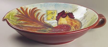 Le Rooster 17" Bowl with Handle with Spout