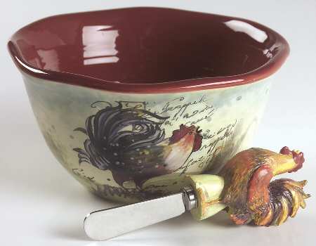 Le Rooster Dip Bowl & Spreader Set