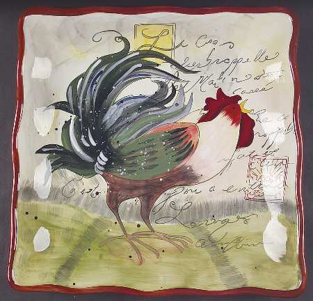 Le Rooster 13" Square Serving Platter