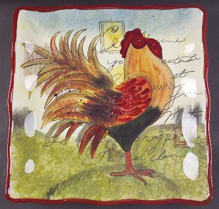 Le Rooster 13" Square Serving Platter by Certified International
