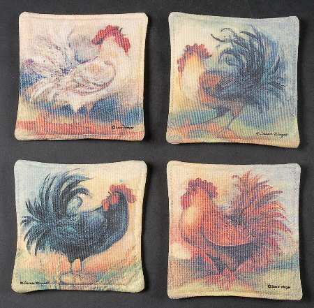 Le Rooster Coaster Cozy - Set of 4 Motifs