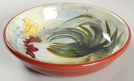 Le Rooster 9" Individual Pasta Bowl