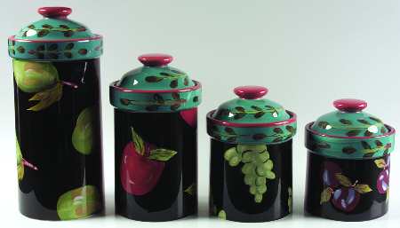 Fruit Salad (4 Piece) Canister Set (Box Set)