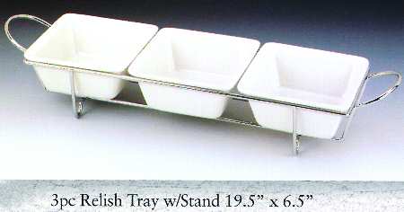 Park Avenue 3-Part Relish with Metal Tray