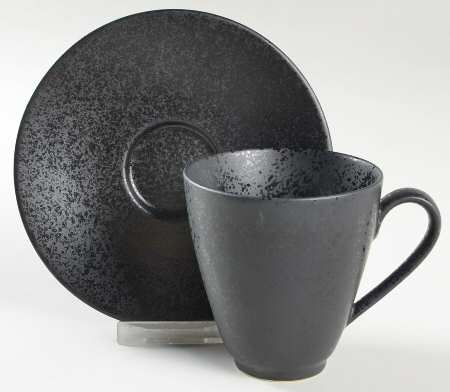 Domo Onyx Flat Cup & Saucer Set