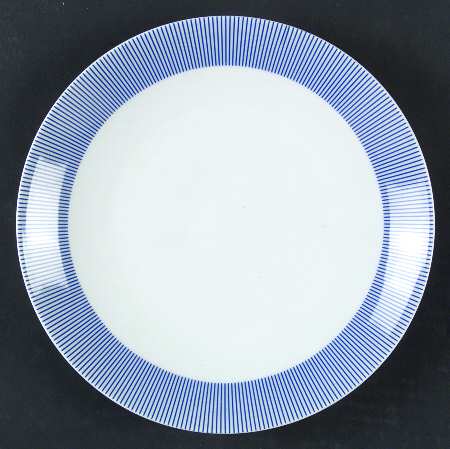 Pinstripe Blue Salad Plate