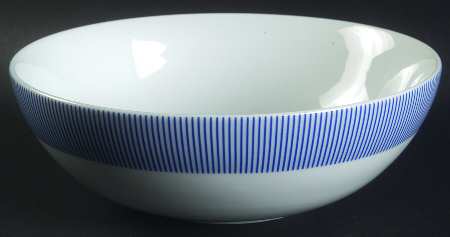 Pinstripe Blue Soup/Cereal Bowl