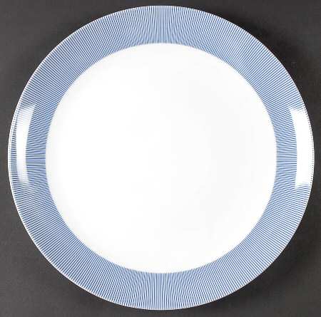 Pinstripe Blue 13" Chop Plate (Round Platter)