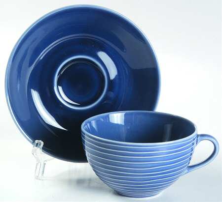 Studio Blue Flat Cup & Saucer Set