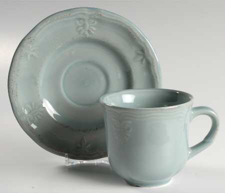 Country Craft Sage Flat Cup & Saucer Set