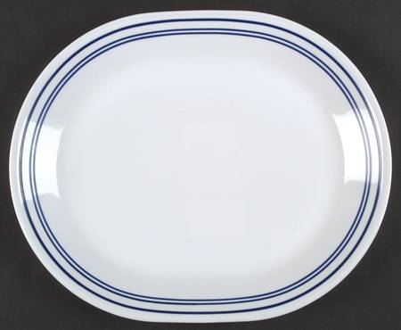 Classic Cafe Blue (Corelle) 12" Oval Serving Platter
