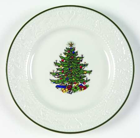 Dickens Embossed Christmas (White) Bread & Butter Plate